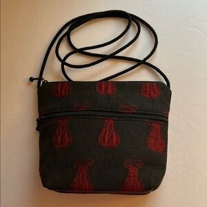 MARUCA Crossbody Bag in Red Pear on Black Tapestry